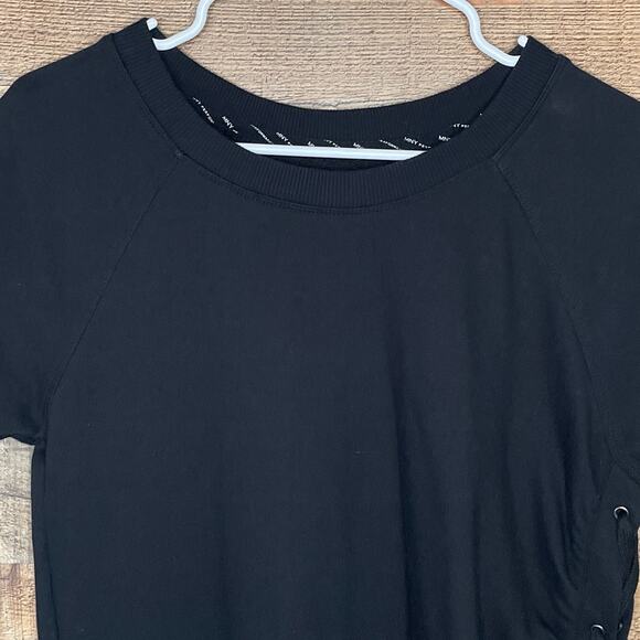 Marc New York Performance T-Shirt Dress Solid Black Lace Up Side Size Medium - Picture 2 of 12